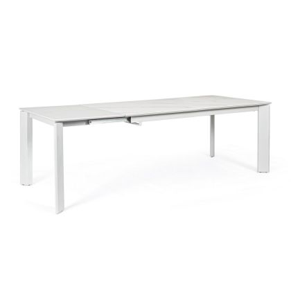 Mesa Extensible Comedor Briva Estilo Moderno Blanco/Gris, 160/220 Cm