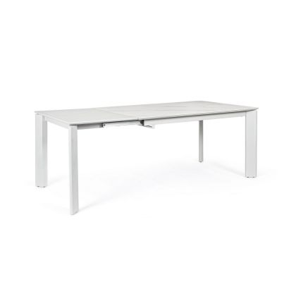 Mesa Extensible Comedor Briva Estilo Moderno Blanco/Gris, 140/200 Cm