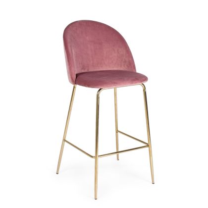 Taburete Bar Carry Rosa/Dorado