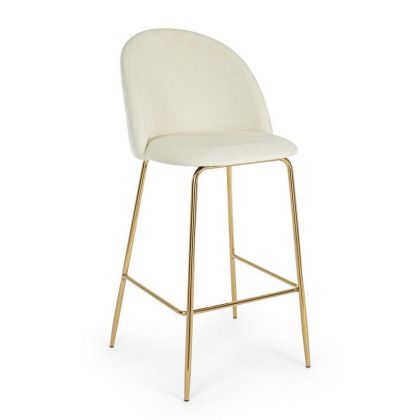 Taburete Bar Carry Blanco/Dorado