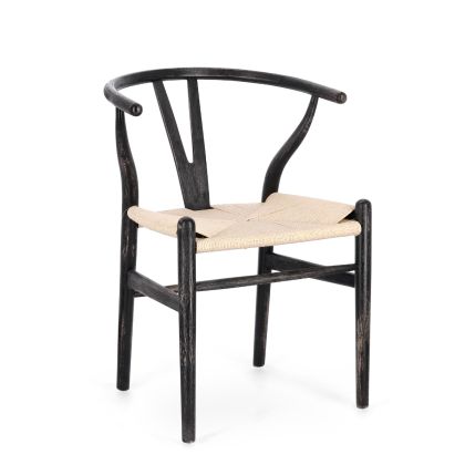 Silla Comedor Artemia Natural Negro