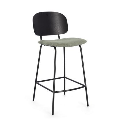 Taburete Alto Sienna Moderno Tejido Verde 