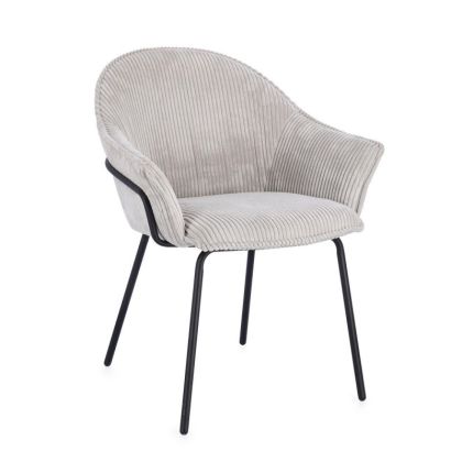 Silla Cassidy Pana Gris Claro Negro, 66 Cm