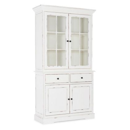 Vitrina Provenzal Jefferson Estilo Vintage Madera Mango Blanco, 111'4 Cm