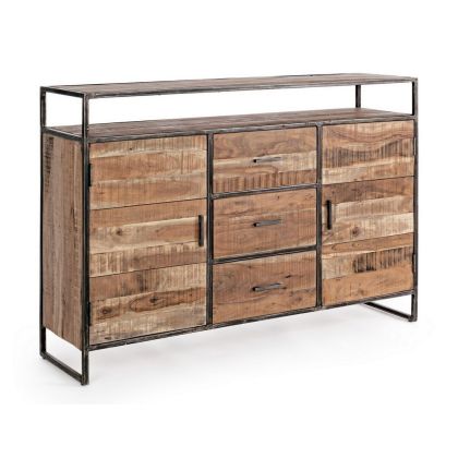 Aparador 2 Puertas 3 Cajones Elmer Madera Maciza Acacia, 150 Cm