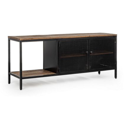 Mueble TV Roderic Estilo Industrial Acero Madera Mango, 120 Cm