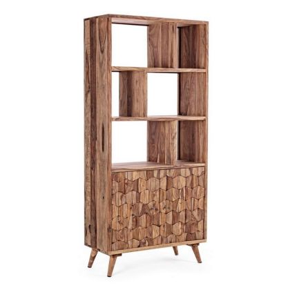 Estantería Kant Diseño Geométrico Estilo Vintage Madera Sheesham Acero, 89'5 Cm