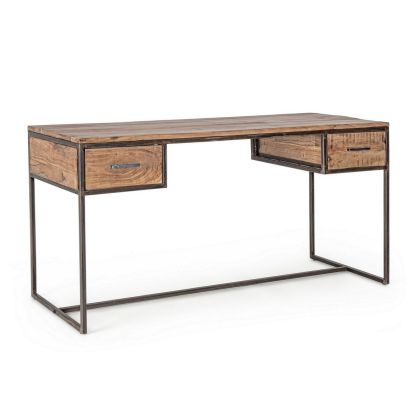 Mesa Escritorio Elmer Madera Acacia Acero, 150 Cm