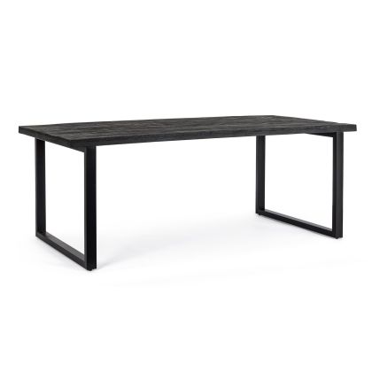 Mesa Comedor Hastings Estilo Vintage Color Negro, 200 Cm