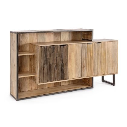 Aparador 3 Puertas Madera Mango Reciclada Metal, 175 Cm