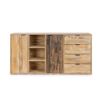 Aparador 2 Puertas 4 Cajones Madera Mango, 175 Cm