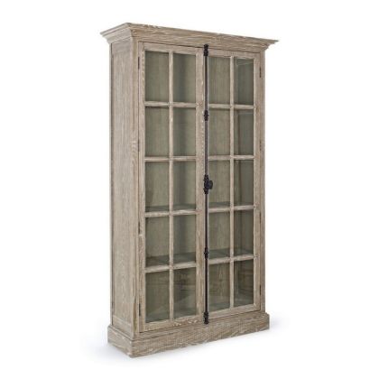 Vitrina Rústica Columbia Estilo Vintage Madera Fresno Natural, 120 Cm