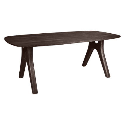 Mesa de comedor nórdica en madera de mango marrón.