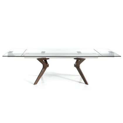 Mesa Comedor Extensible Cristal Madera