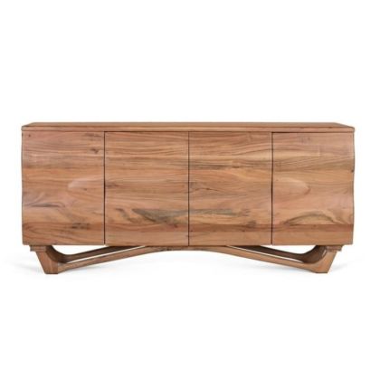 Natural Wood 4-Door Sideboard, 170 cm