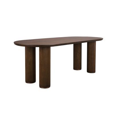 Mesa De Comedor Roble Color Nogal, 220 Cm