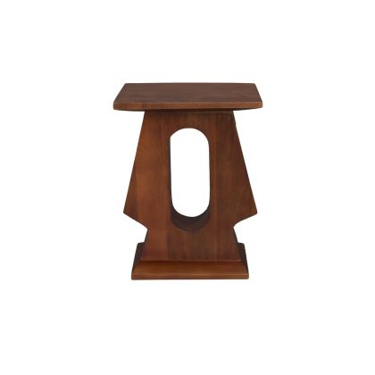 Mesa auxiliar mid-century en madera de mango nogal.