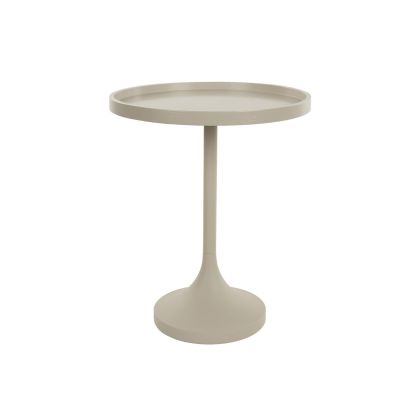 Mesa auxiliar nórdica moderna en mdf y acero beige.
