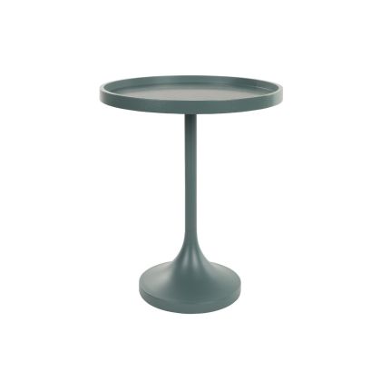 Mesa auxiliar nórdica moderna en mdf y acero azul.
