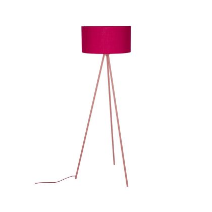 Lámpara de pié retro de hierro color rojo.