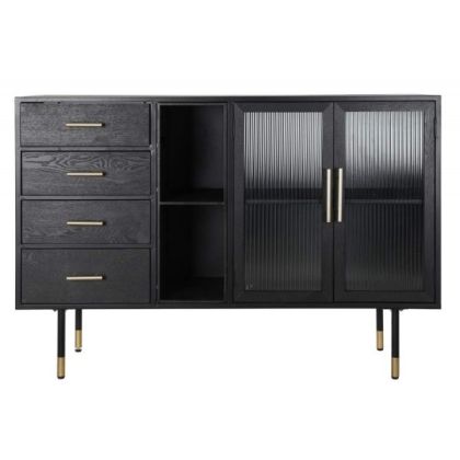 Mueble Aparador Negro Dorado