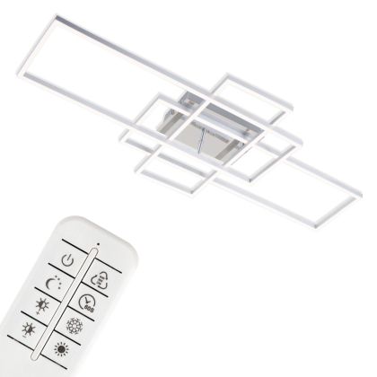 Plafón Led CCT, 5500 LM, 55 W, Aluminio Cromo, Diseño Moderno, 104 cm