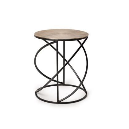 Mesa Auxiliar Bronce Metal Espiral, 54 Cm