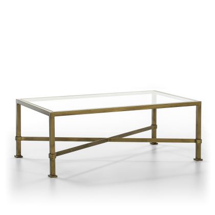 Coffee Table 120x70x45 Glass/Antique Gold Metal