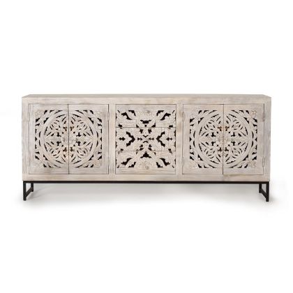 Aparador Estilo Oriental Puertas Talladas, 190 Cm