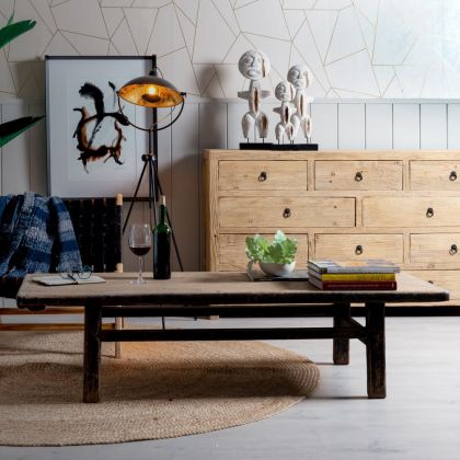 Mesa De Centro Madera Desgastes, 162 Cm