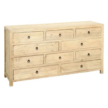 Aparador 10 Cajones Olmo Natural, 160 X 45 X 90 Cm