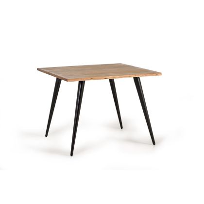 Mesa De Comedor Madera Maciza Metal, 100 Cm