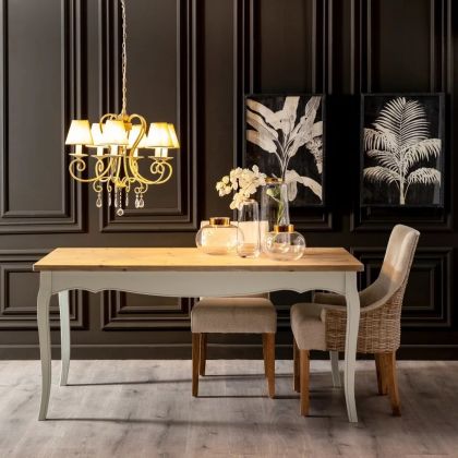 Mesa Comedor Natural Gris,Madera-Dm, 160 cm
