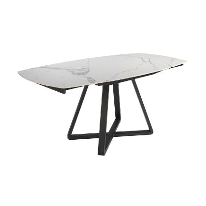 Mesa Comedor Ovalada Extensible Estilo Moderno, 120/ 178 Cm