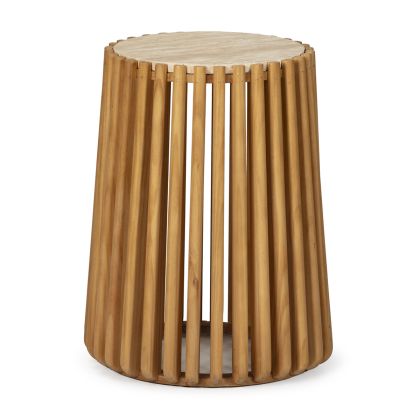 Mesa Auxiliar 44x44x56 Madera/Mármol -- Natural
