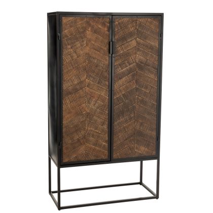 Mueble Bar Mid Century Madera Hierro 90 Cm