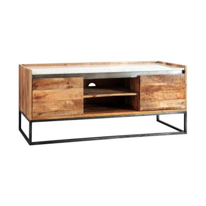 Mueble TV Madera Mango Mármol Metal, 145 Cm