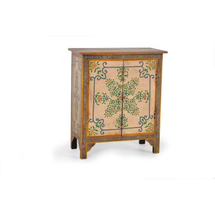 Mueble Auxiliar 2 Puertas Detalles Pintados, 77 Cm