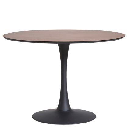 Mesa Comedor Redonda Moderna Negro, Salón 110 CM
