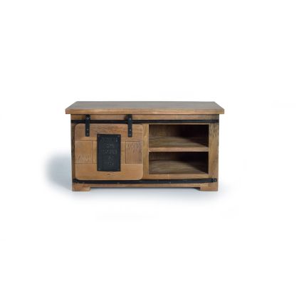 Mueble TV 1Puerta Corredera Detalles Metal, 90 Cm