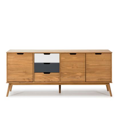 Aparador Nórdico 3 Puertas 3 cajones Roble/Blanco, Cisco 171 Cm