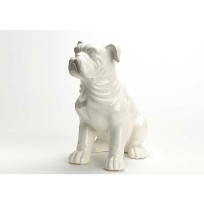 buldog inglés cerámica, blanco