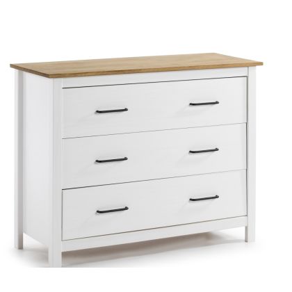 Cómoda miranda madera blanca 3 cajones