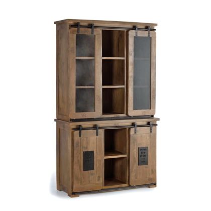 Vitrina Mango Natural 4 Puertas Correderas, 200 Cm