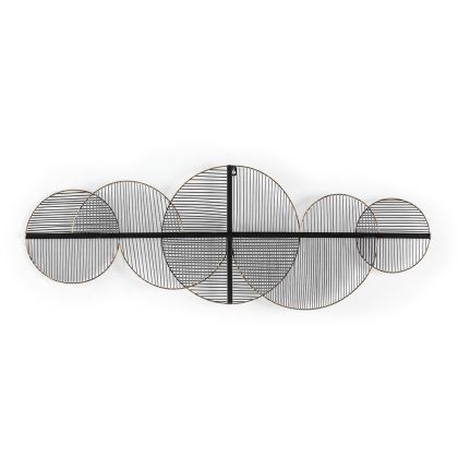 Escultura 11,5x2x38 Metal -- Negro/Dorado