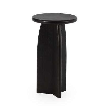 Mesa Auxiliar 30x30x53,5 Madera de Caucho -- Negro