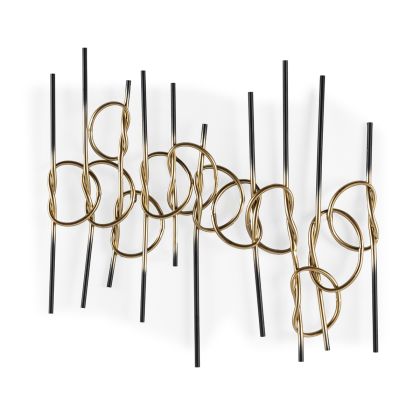 Escultura 83x7x83 Metal -- Dorado/Negro