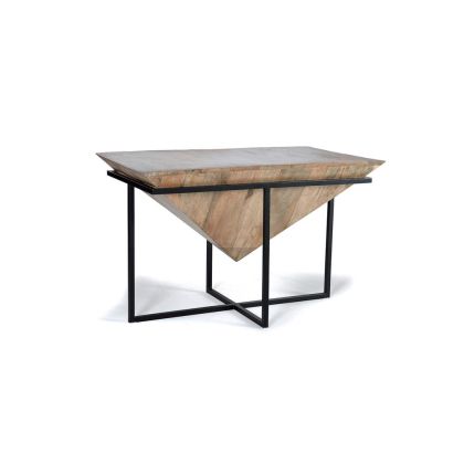 Mesa Centro Mango Natural Triangular Metal, 100 Cm