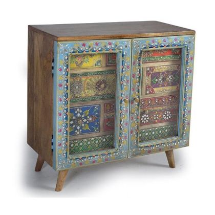 Hand-Painted Multicolor Mango Wood Chest of Drawers, 62 Cm