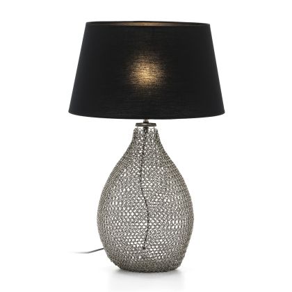 Table Lamp without shade 25x25x45 Glass/Silver Metal